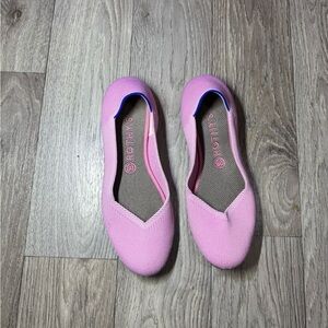 Rothy’s The Round Flat Shoe Women's Pink Begonia Size 9.5 Slip-On Flexible Knit